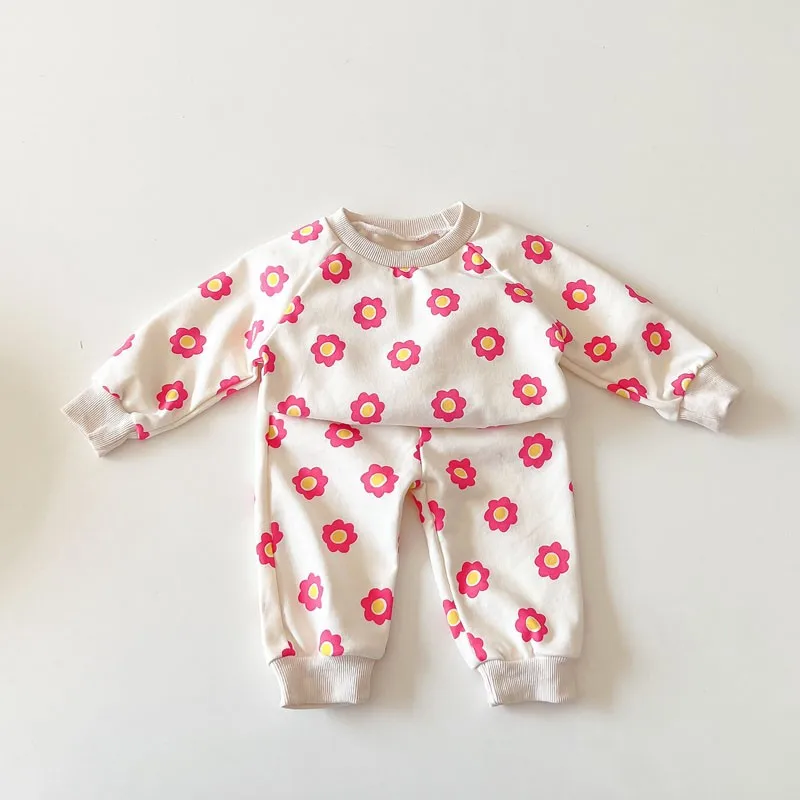 

Toddler Baby Girl Floral Outfits Newborn Baby Girl Clothes Sets Infant Tracksuit Kids Fashion Tops + Pants 2 Pcs Sport Suit