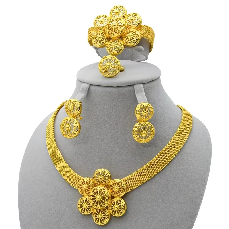 

24K Exquisite Jewelry Set Bridal Jewelry Set Fashion Trend Decoration