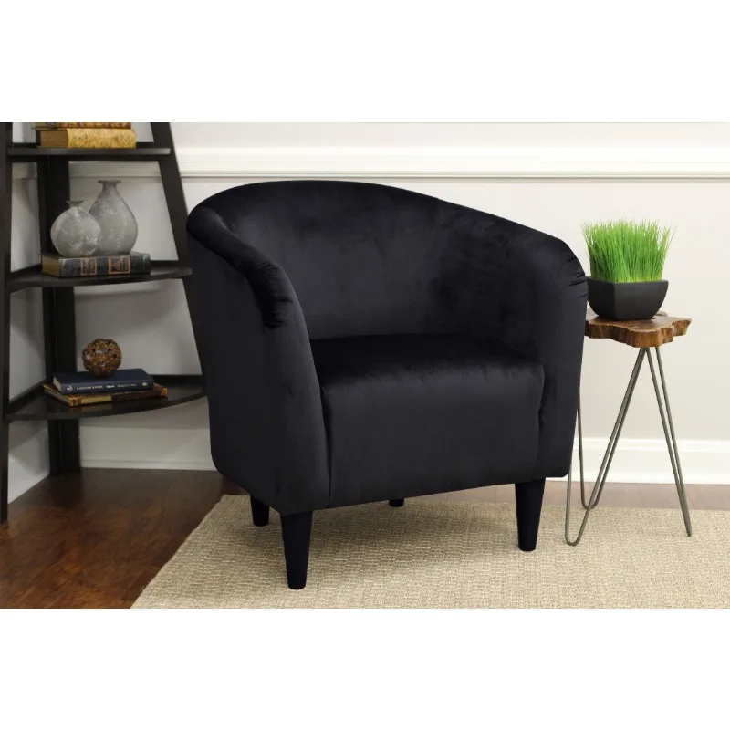 

BOUSSAC Microfiber Tub Accent Chair, Black