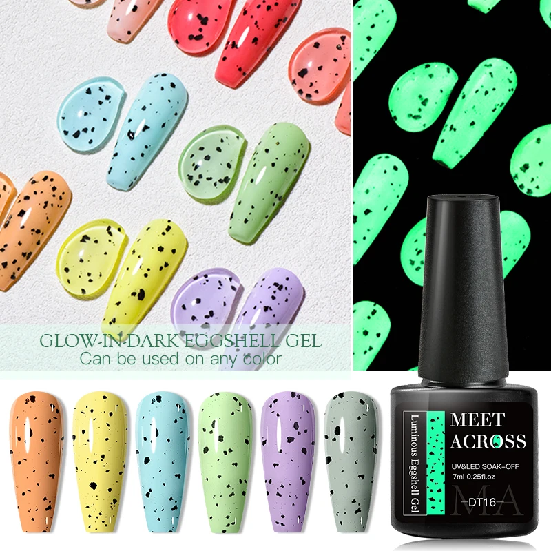 

7ml Luminous Eggshell Gel Nail Polish Glow in Dark Quail Egg Semi Permanent Varnishes Soak Off UV LED Gel Used On Any Color Base