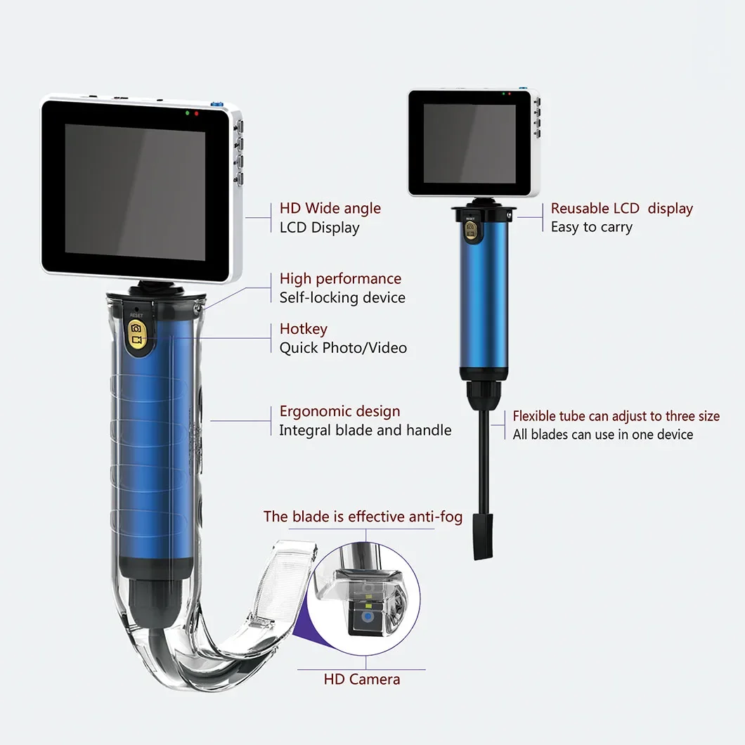 Новый дизайн портативный Ларингоскоп для педиатрической и взрослой видеосъемки
