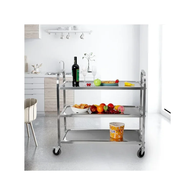 Тележка из нержавеющей стали с 3 полками 30 x 16 33 дюйма сверхмощная промышленная