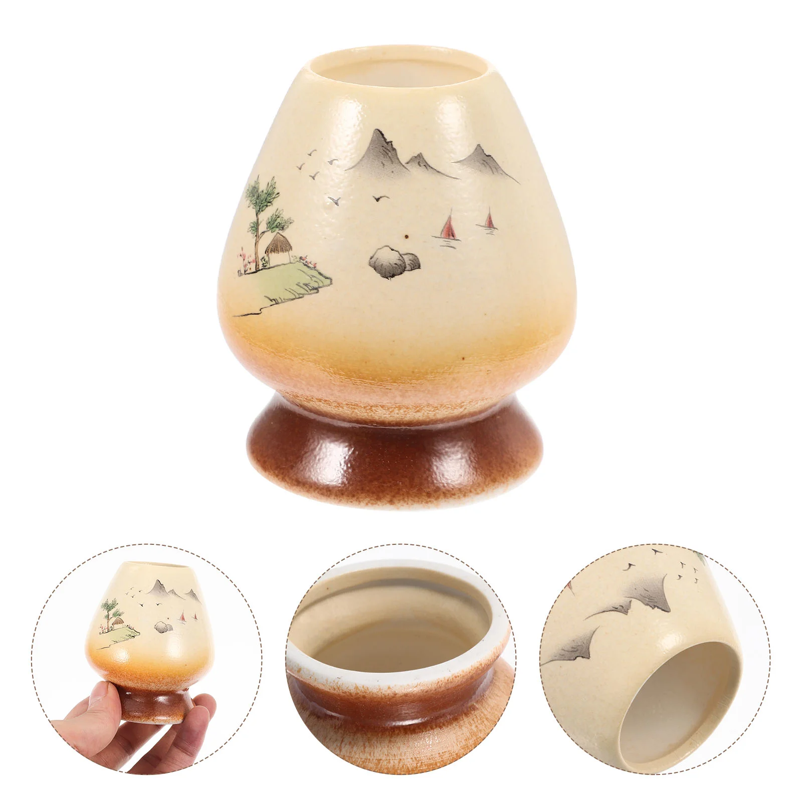 

Matcha Tea Whisk Holder Japanese Bowl Ceramic Stand Ceremony Chawan Cup Kit Accessories Set Egg Ceremoney Porcelain Container