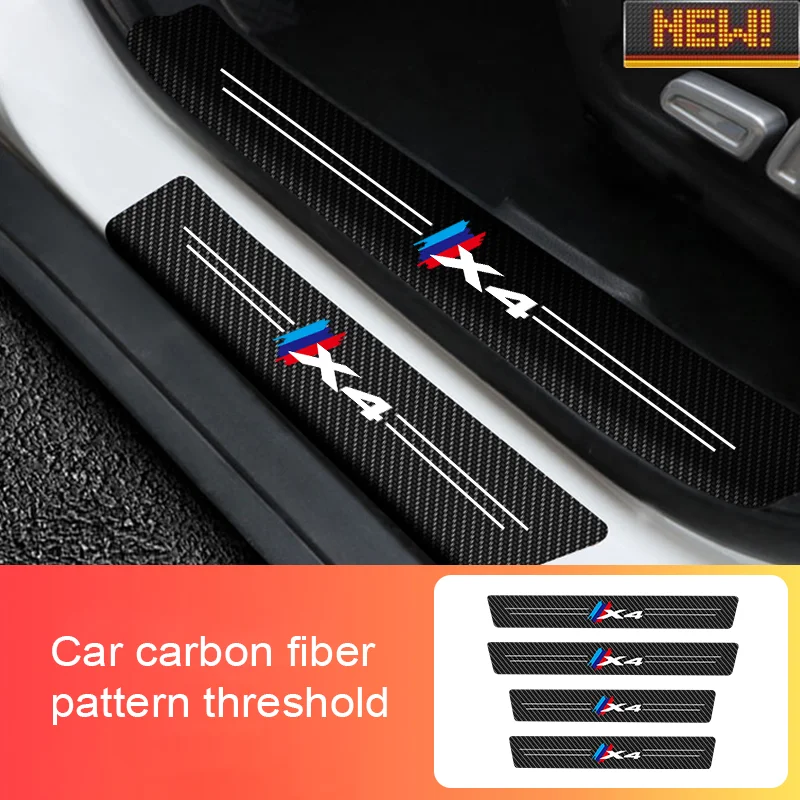 

4.Car Door Threshold For BMW X4 2013-2016 2019-2022 Type Car Door Anti Scratch Auto Accessorie Carbon Fiber Scuff Plate Sticker