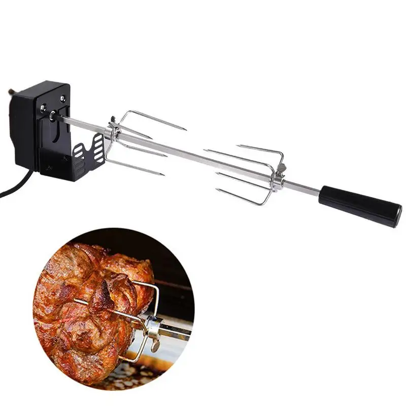 

Automatic BBQ Grill With Motor Rotisserie Set Electric Roasted Meat Chicken Fork Outdoor Camping Picnic Cooking Tool