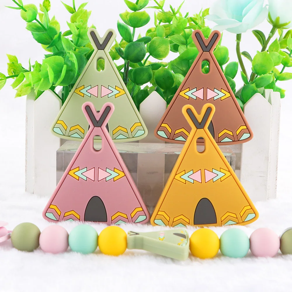 

Sunrony 5/10/20Pc New Mini Cartoon Baby Teether DIY Pacifier Chain Food Grade Silicone Beads Teether Baby Care Accessories