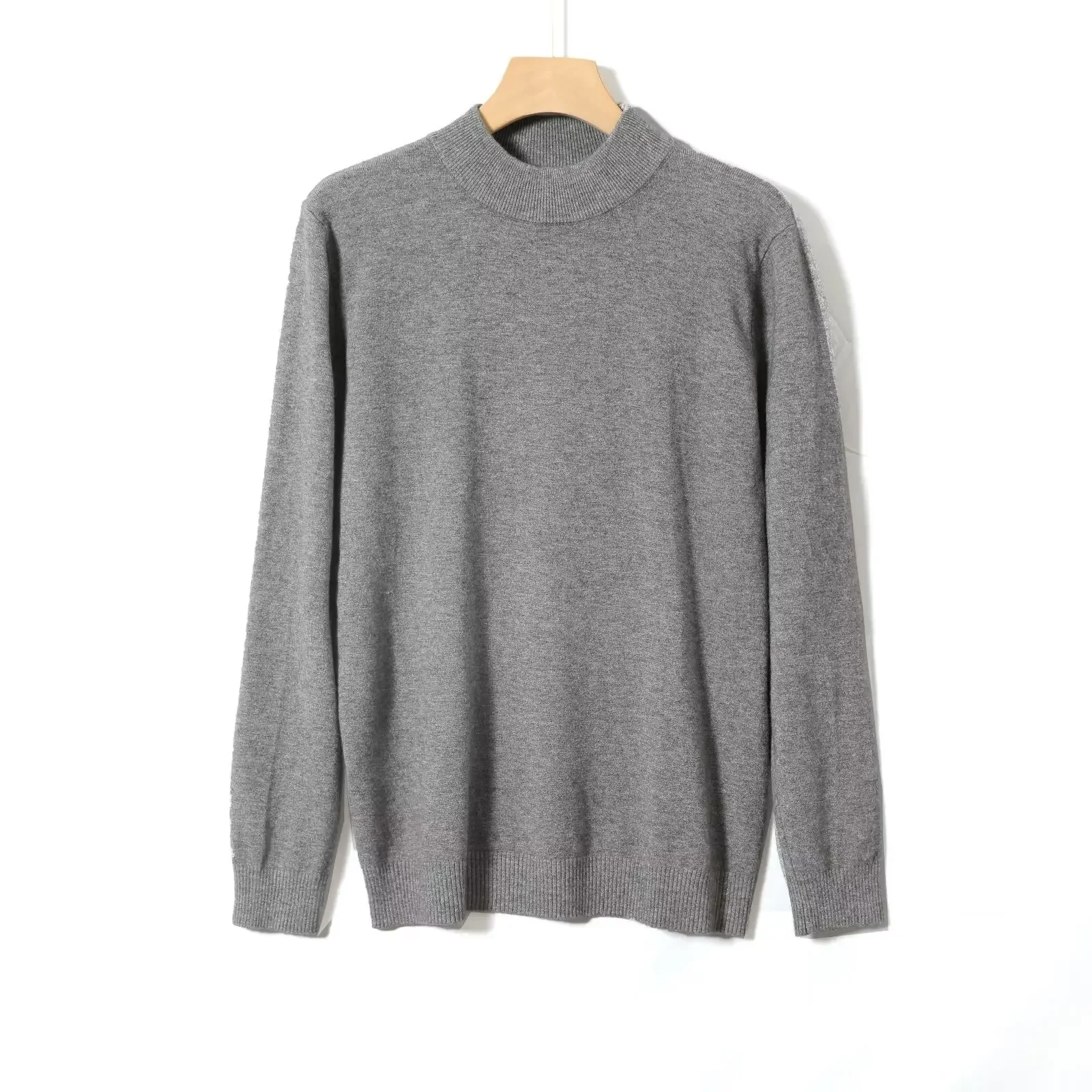 Men's Trendy Pullover Solid Color Sweater Knitted Top Casual Crew Neck Base Layer Inner For Autumn Winter