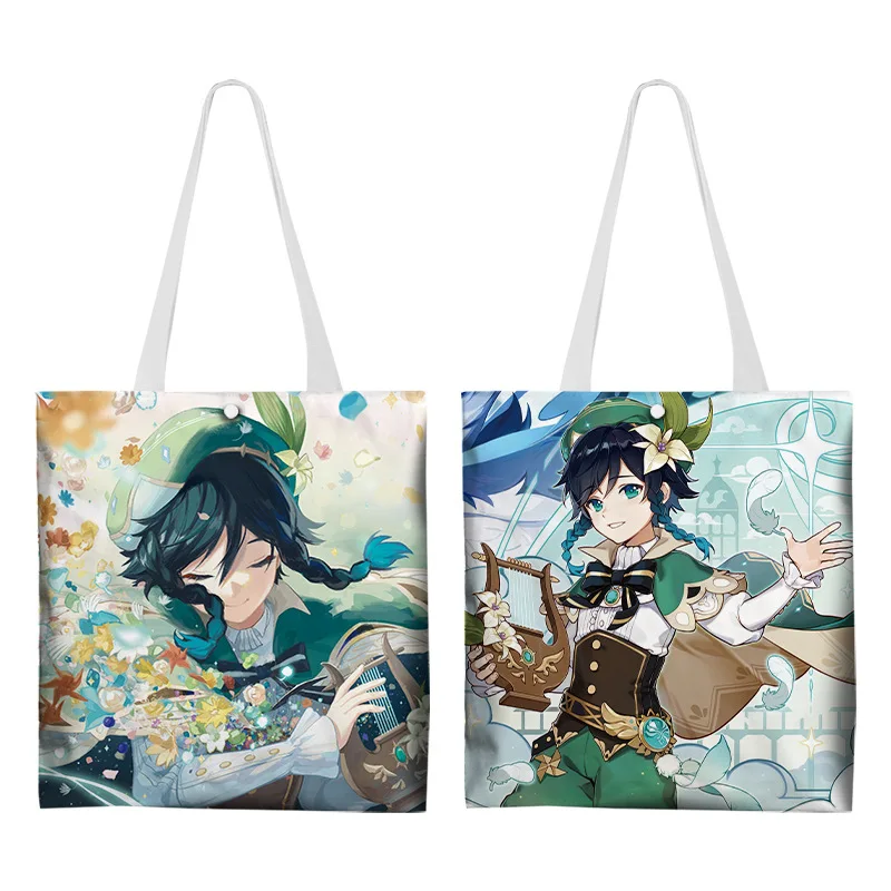 

Genshin Impact Lumine Aether Lisa Minci Shoulder Bag Canvas Girls Shopping Bag