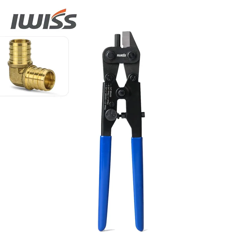 

IWISS 3/4-inch PEX Crimp Fitting Elbow Brass-5 Pack NFS Certified and PEX Crimp Ring Removal Tool Bundle