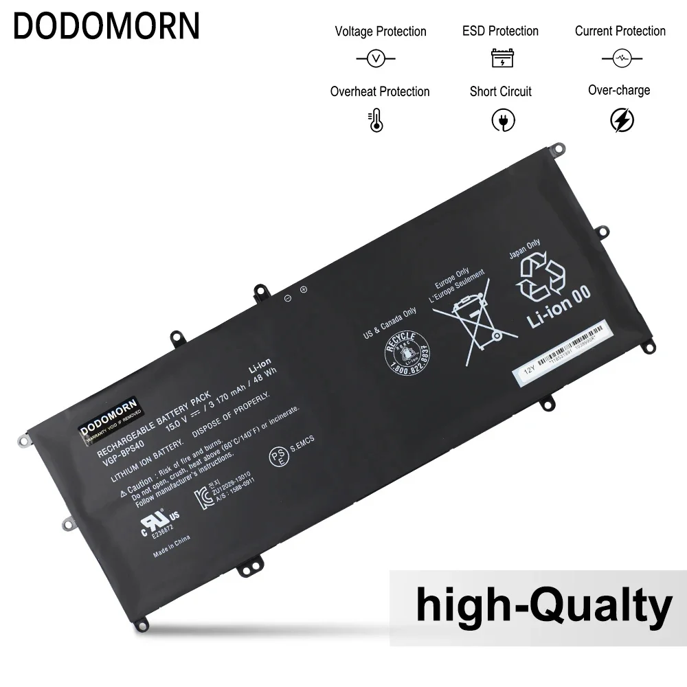Аккумулятор DODOMORN для ноутбука Sony Vaio Flip 14A SVF14N SVF14NA1UL SVF 15A SVF15N17CXB SVF15N28PXB BPS40 15 в 48 Втч