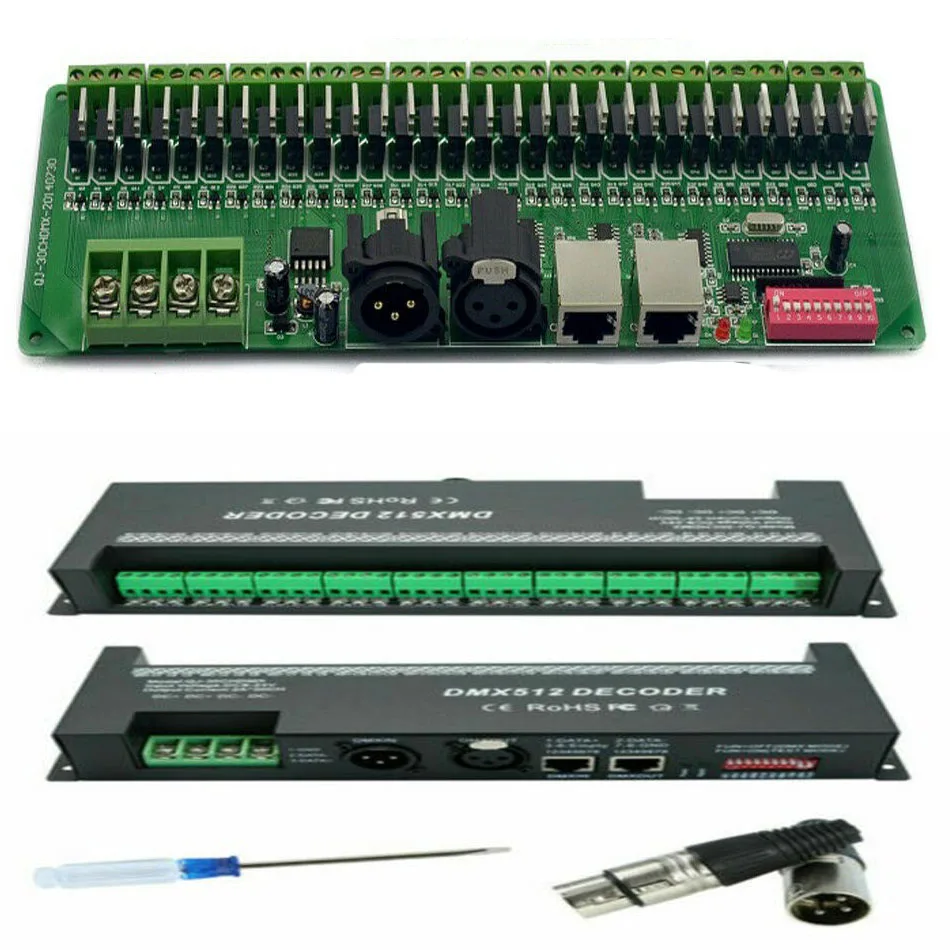 DC9V-24V DMX 512 30CH RGB 30CH X 2A 30 Channel  LED controller dmx decoder Dimmer Driver For 5050 RGB LED strip