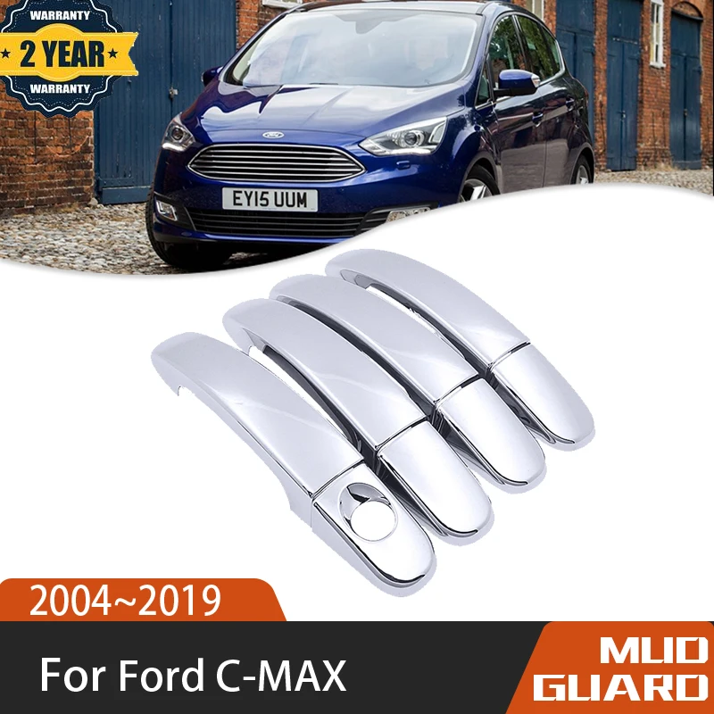 

Car Luxuriou Chrome Exterior Door Handle Cover For Ford C-MAX C MAX MK1 MK2 2004~2019 Door Handle Cover Styling Car Accessories