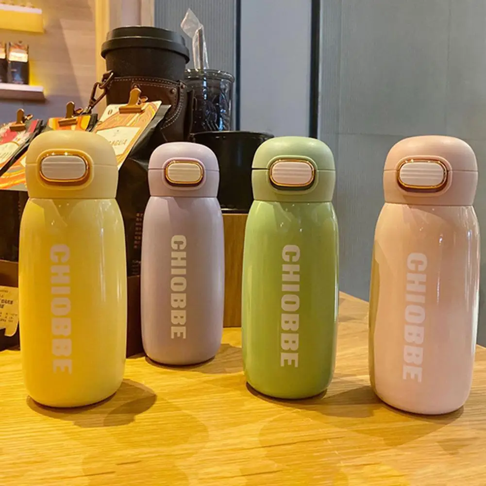 

400ML Water Bottle Safety Lock Direct Drinking Stainless Steel Outdoor Sport Camping Vacuum Bottle for Children