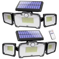 solar outdoor lights 218 led 2800lm flood lights with remote control 3 heads solar security outdoor lights 2pack