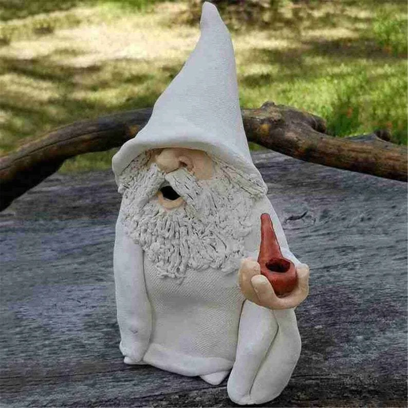 

Garden Ornament Funny Dwarf Garden Sculpture Ornaments Scornful Wizard Gnome Statue Indoor Outdoor Figurine Gift Yard Decor