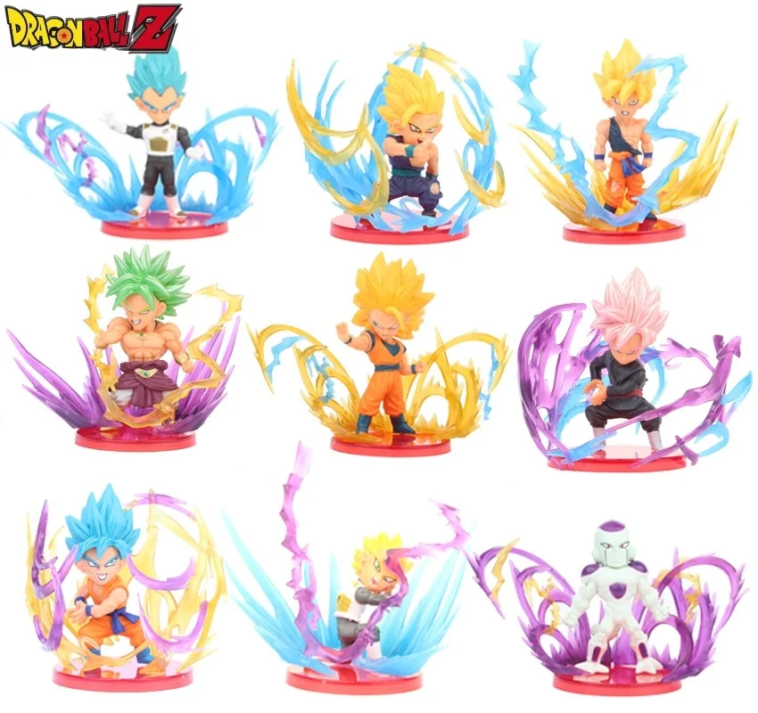 

Dragon Ball Z Super Saiyan Son Goku Son Gohan Vegeta Piccolo Broly Buu Majin Action Figure Set Anime Figurines Model Toys Gifts