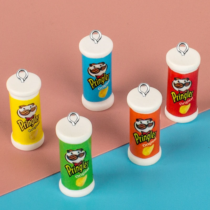 

Mix 10cps/pack 3D Mini Potato Chip Bucket Resin Cute Charms Funny Food Earring Bracelet Keychain Cartoon Pendant Jewelry Make