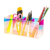 colorful transparent acrylic pen holder pencil organizer makeup brush storage multi functional for desktop office supplies