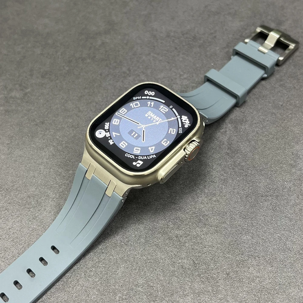Фото AP Жидкий силиконовый ремешок для Apple Watch Ultra 3/2 49 мм 11 10 46 мм Фторкаучуковый ремешок iWatch 9 8 7 6 5 SE3 45 мм 44 мм Браслет №2