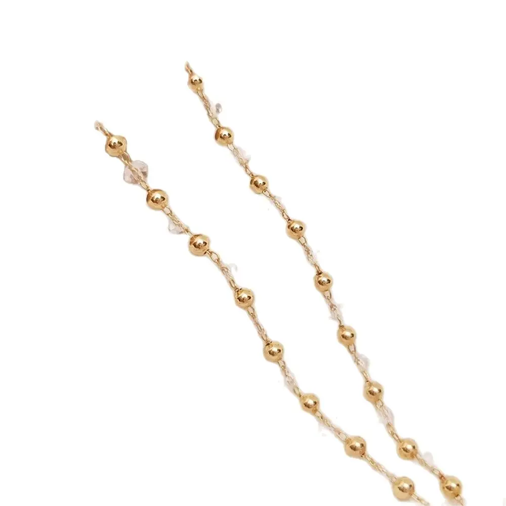 

14K Plating Gold Filled Light bead section zircon bead interval chain DIY loose chain hand bracelet first accessories