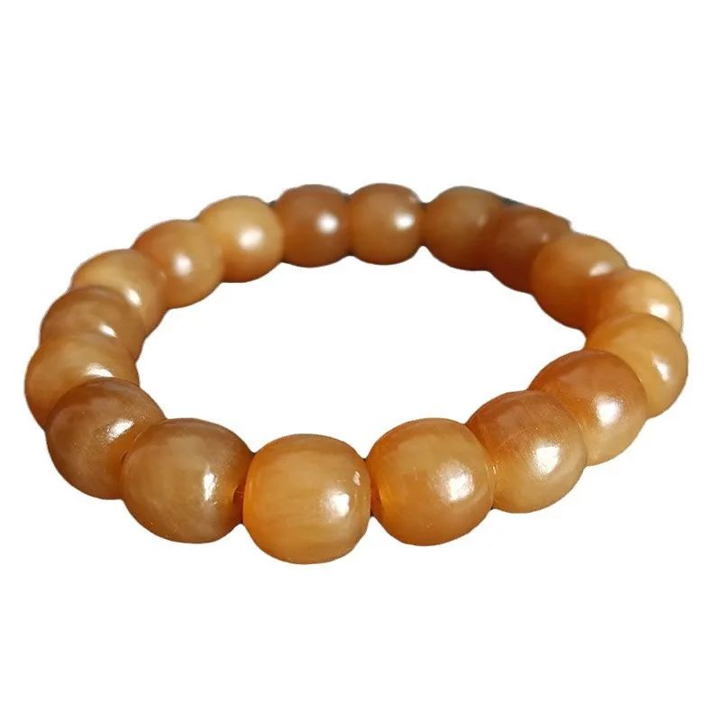 Аутентичный коричневый сахарный нефритовый женский браслет с бусинами в