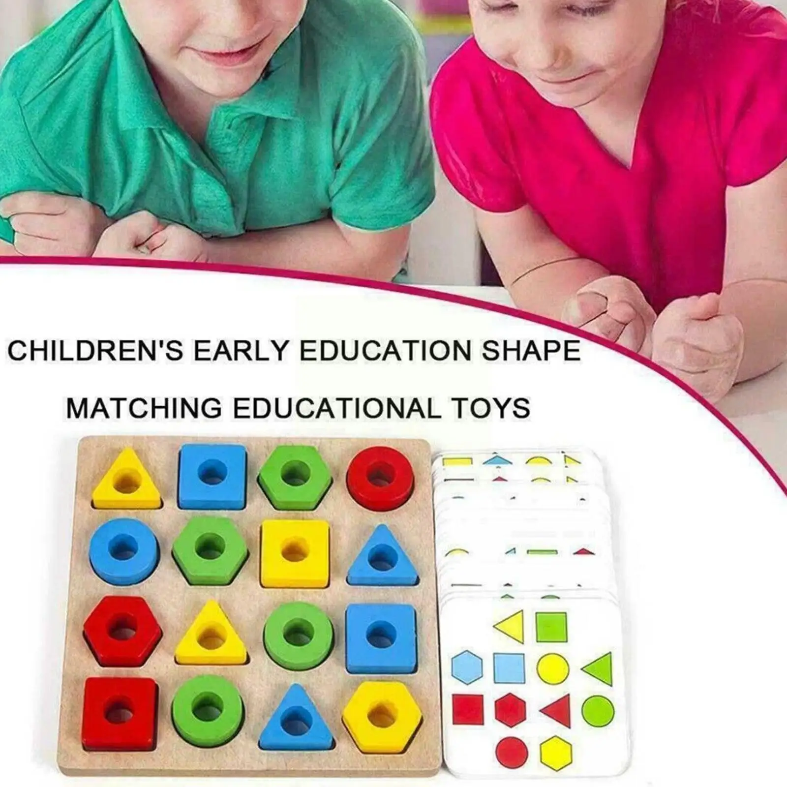 

Kids Geometric Shape Color Matching Thinking Puzzles Toys Montessori Interactive Sensory Games Logical Board Parent-child T T5P1