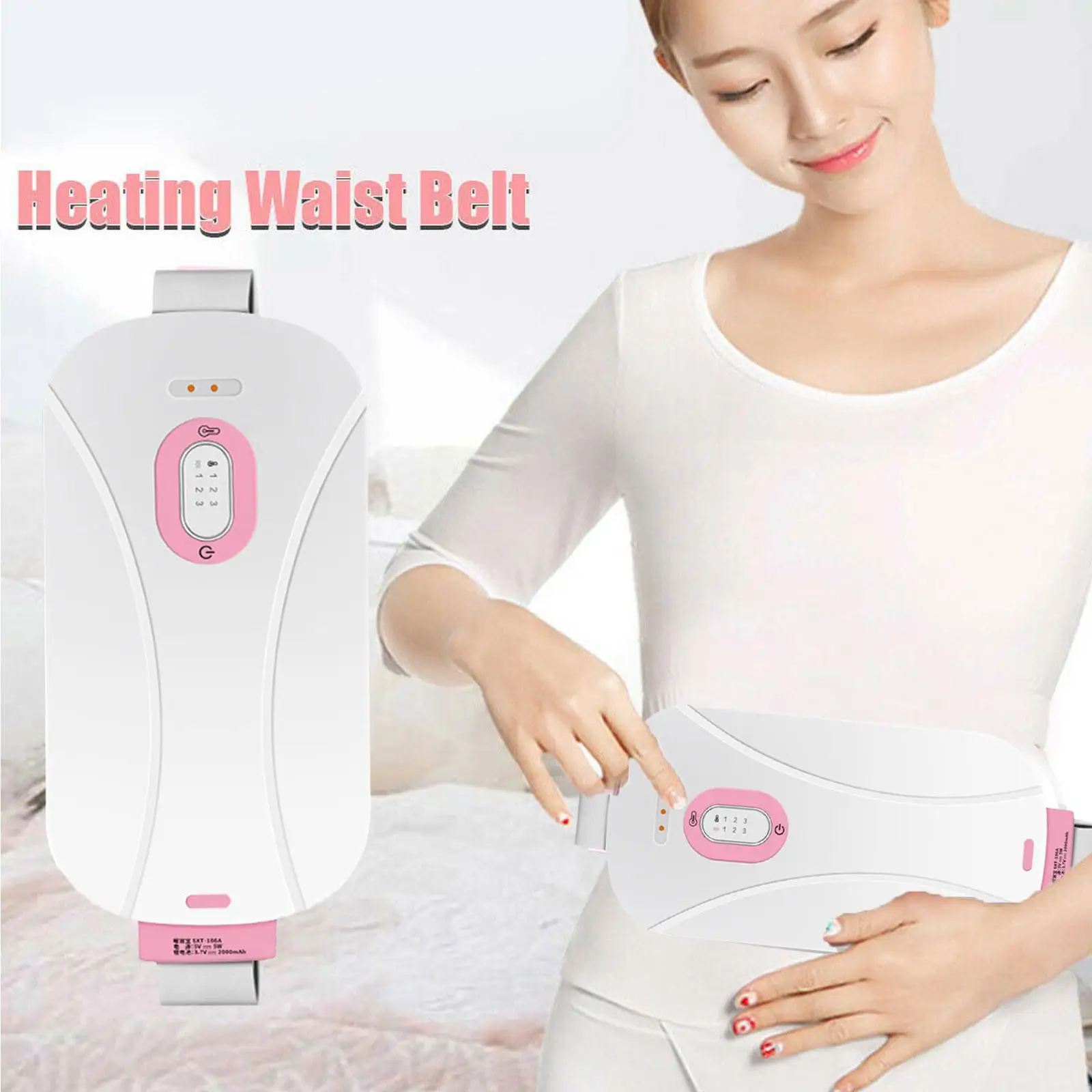 

New Warm Abdominal Belt Electric USB Heating Vibrating Massage Relieve Menstrual Pain Massage Waist Abdomen Health Body Care