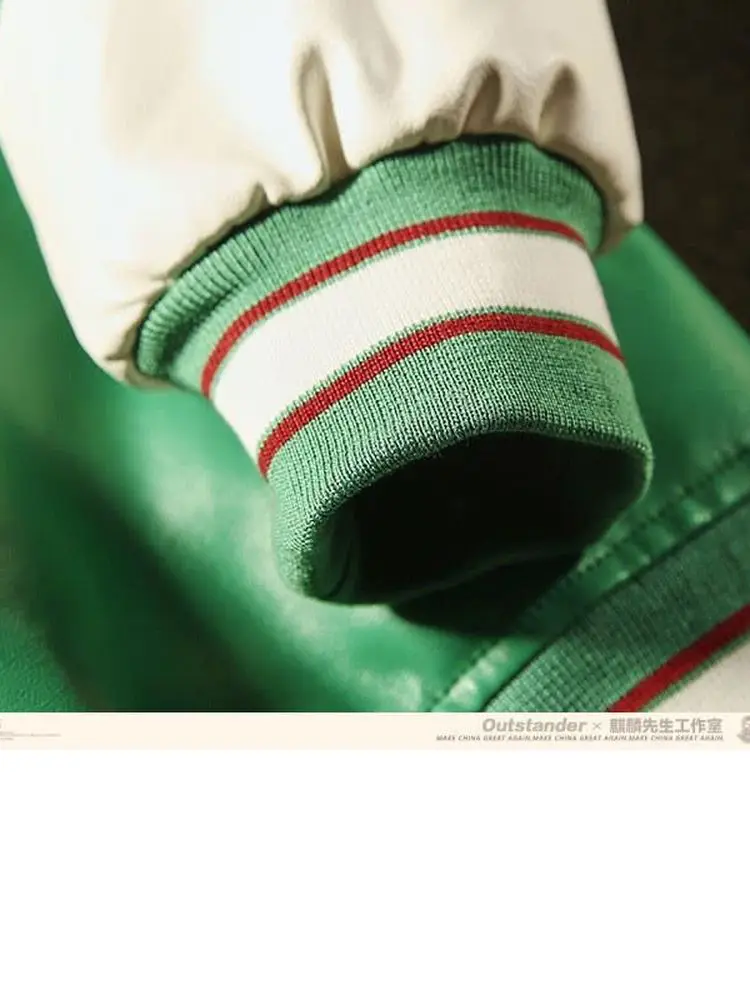 Бейсбольная куртка из искусственной кожи в стиле хип-хоп мужское пальто ретро