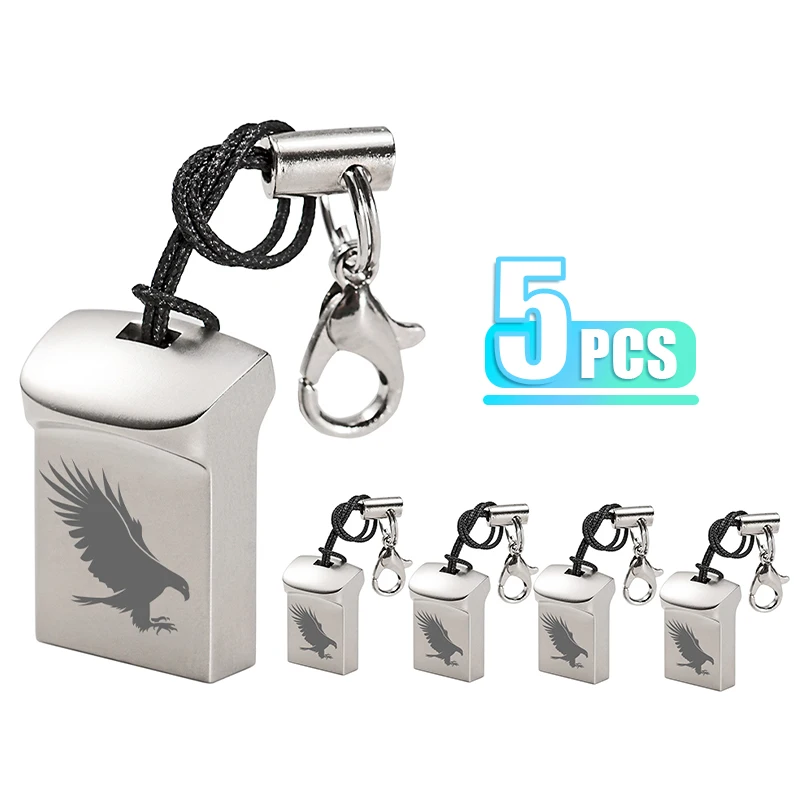 5 PCS LOT Super Mini Metal USB Flash Drives 64GB Free Custom Logo Pen Drive 32GB Key Chain Pendrive High Speed Memory Stick 16GB |