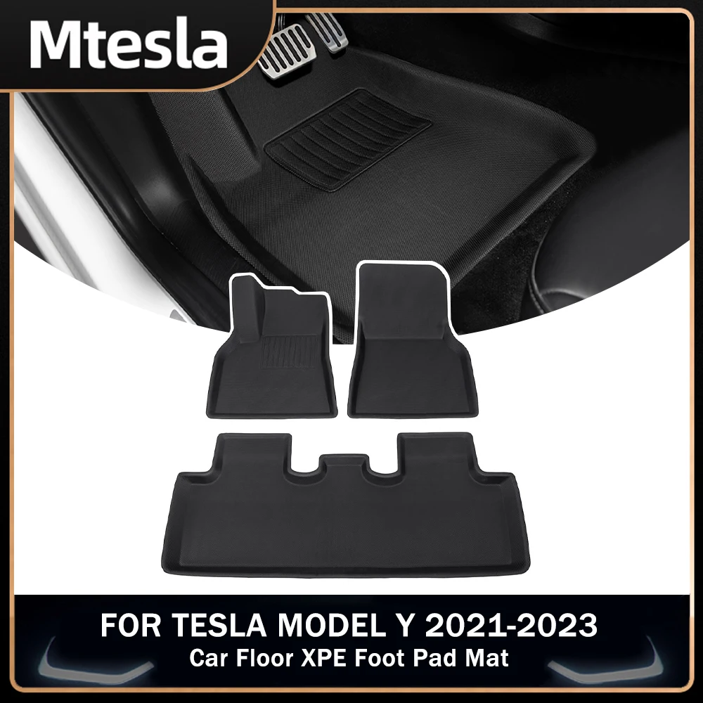 

XPE Foot Pad For Tesla Model Y Custom Floor Liner Fully Surrounded Model Y Mats Waterproof Non-Slip Carpet 2023 2022 2021 New