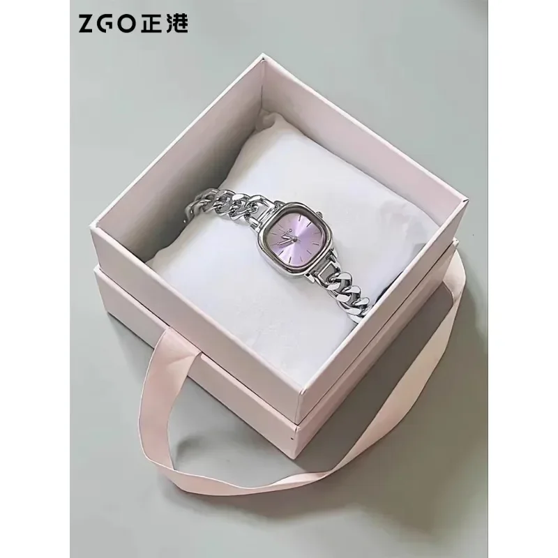 Светящиеся часы ZGO женские кварцевые с фиолетовым сахаром Студенческие