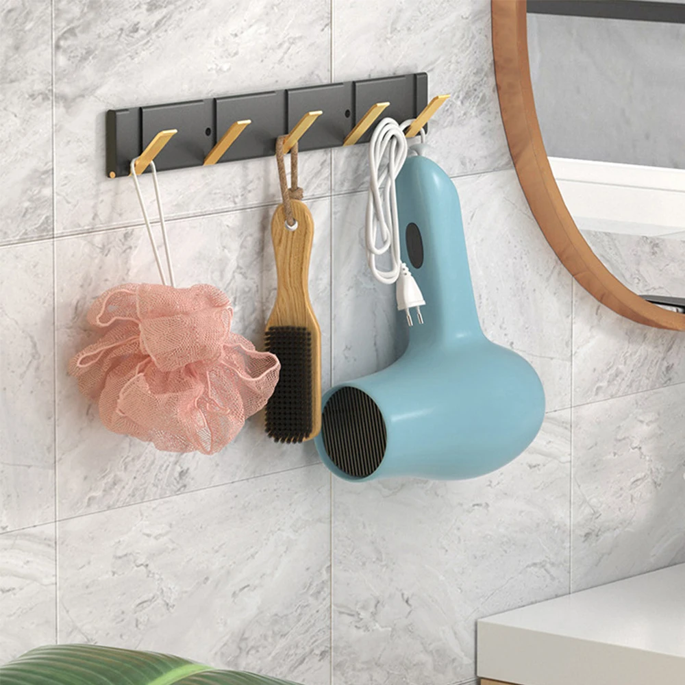 

Wall Hooks Folding Towel Hanger Vintage Style 2 Ways Installation For Bathroom Kitchen Bedroom Hallway Coat Clothes Holder
