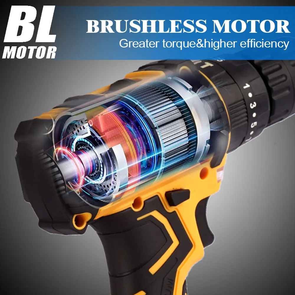 Бесщеточная электрическая дрель Yofidra 20 В 50 крутящих моментов 0 8-10 мм беспроводной