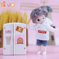 cute toys small refrigerator special accessories for 112 bjd 16cm 17cm dolls childrens girls gifts play house toys