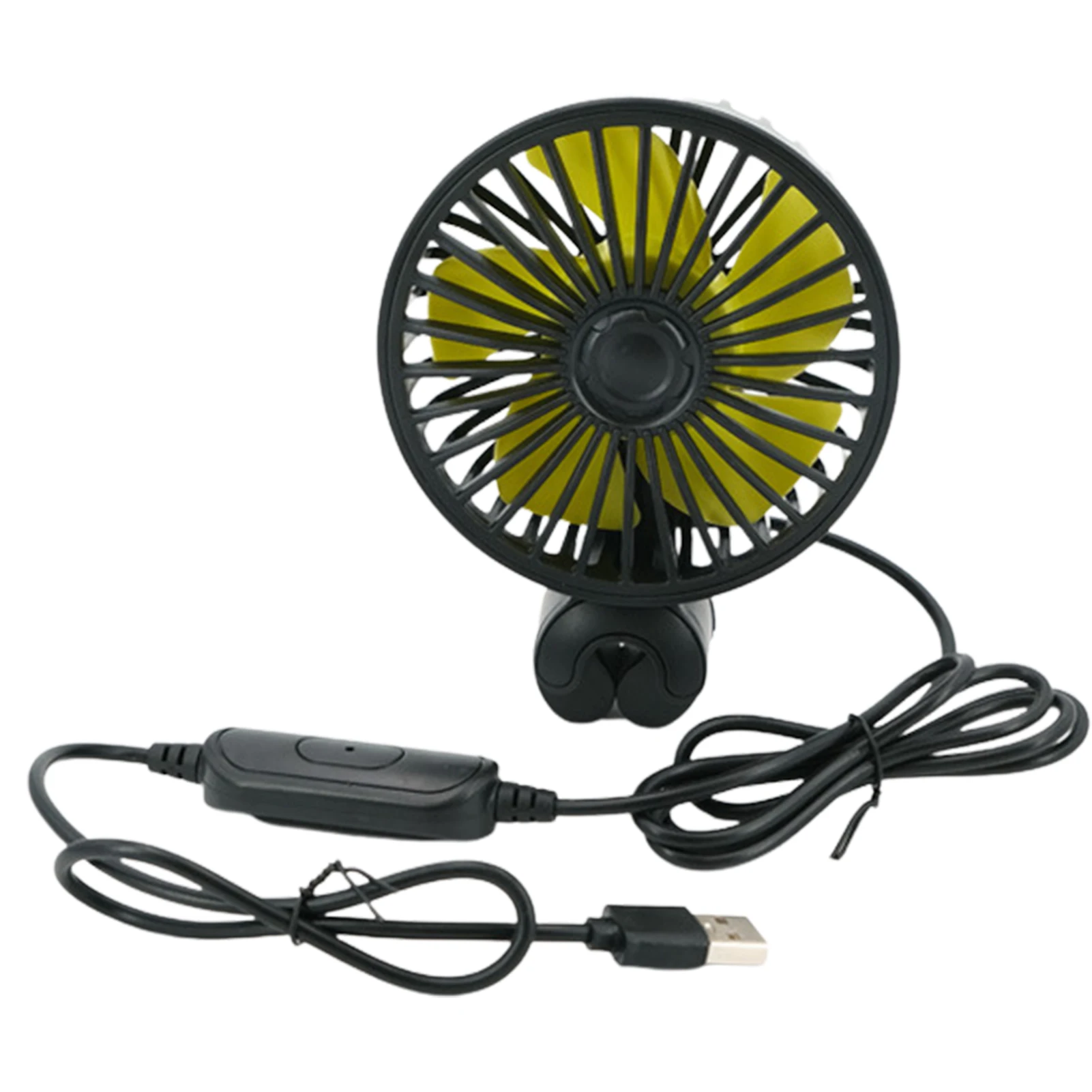 

USB Car Fan Car Fans With 3-level Speed Regulation Electric USB Cooling Car Fans For Rear Seat Baby Passengers Black