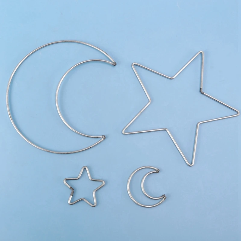 2X Лунная звезда Ловец снов металлические кольца-обручи круглые макраме для