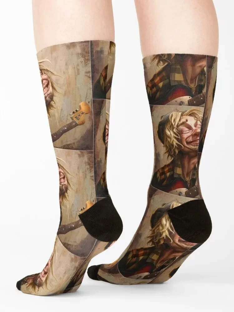 Носки Kurt Cobain рождественский подарок велоспорт спорт и отдых снег мужские носки