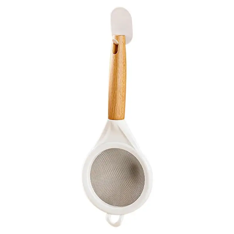 Stainless Steel Fine Mesh Strainers lour Sieve Sifter Strainer Kitchen Rustproof Flour Sifter with Wooden Handle Food Strainer