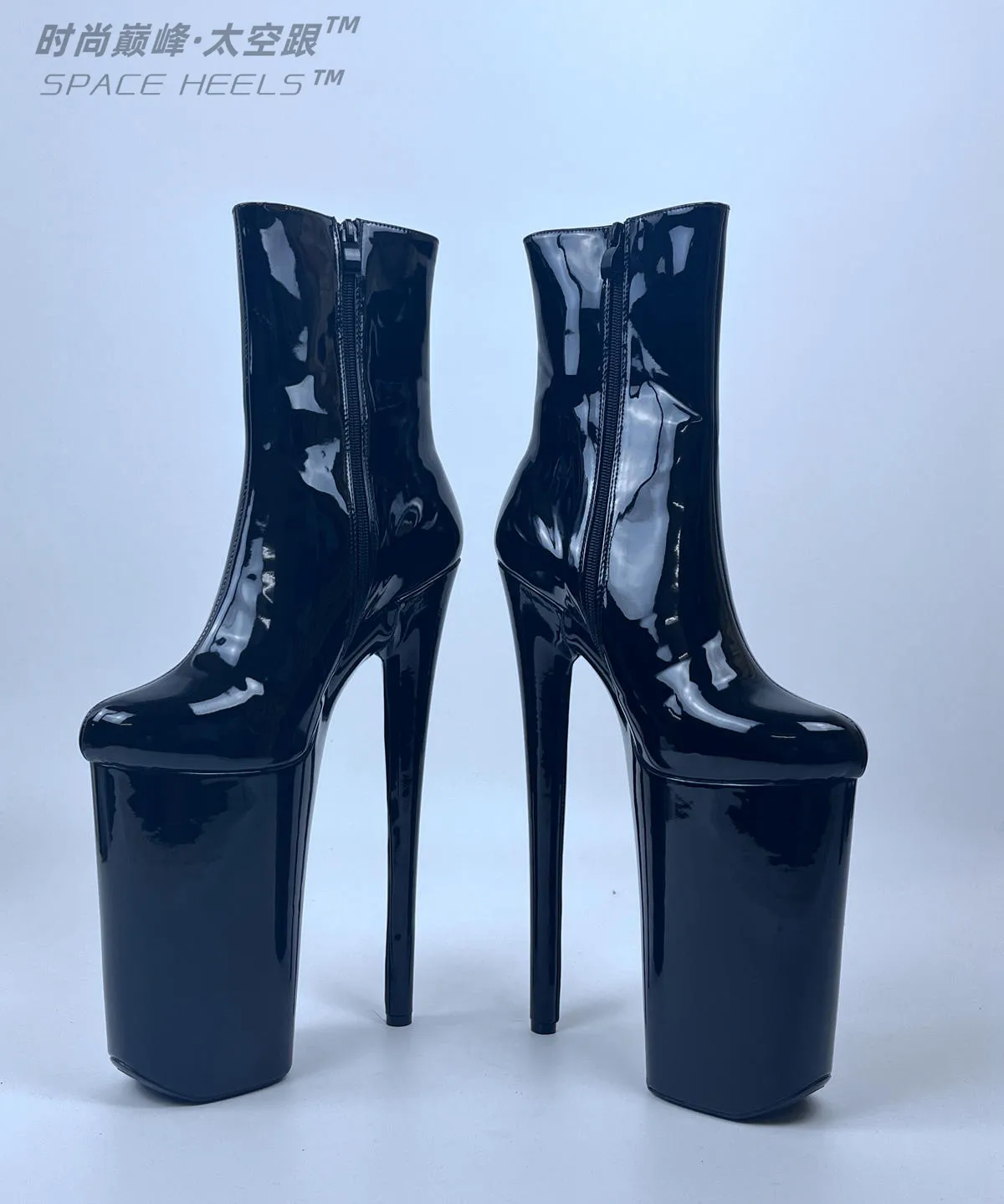 seekMate Space Heel Super High Heel  26cm European and American Slim Heel Short Boots  Sexy Men's and Women's Boots Knight's Boo