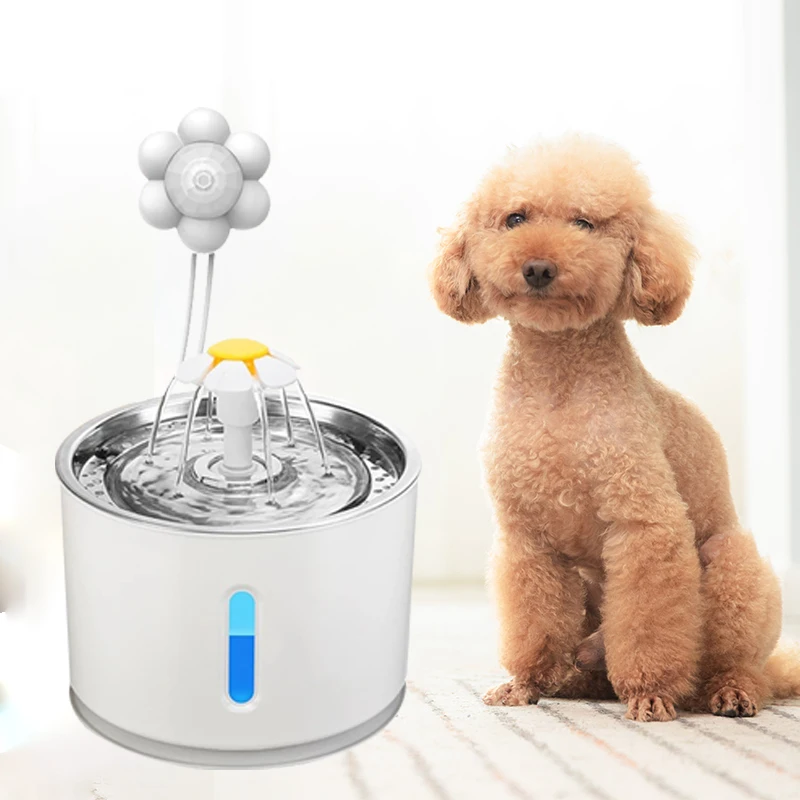 

1pc Pet Drinking Fountain Automatic LED Luminous Visible Water Level Electric Water Feeder Dog Cats Drinking Machine