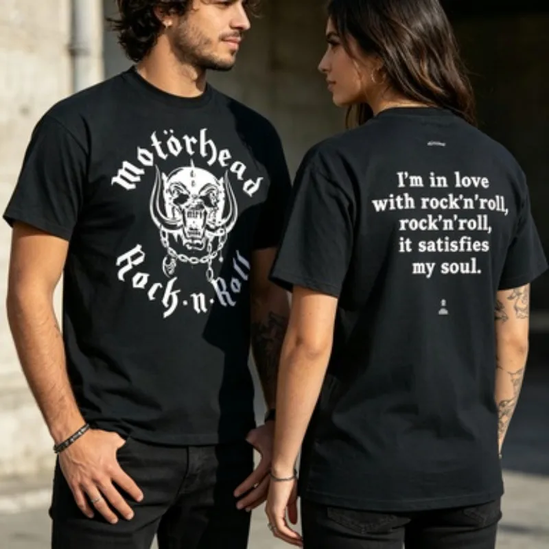 Фото Футболка унисекс Motörhead с принтом в стиле рок-н-ролл, повседневная футболка с изображением хэви-метал группы №2
