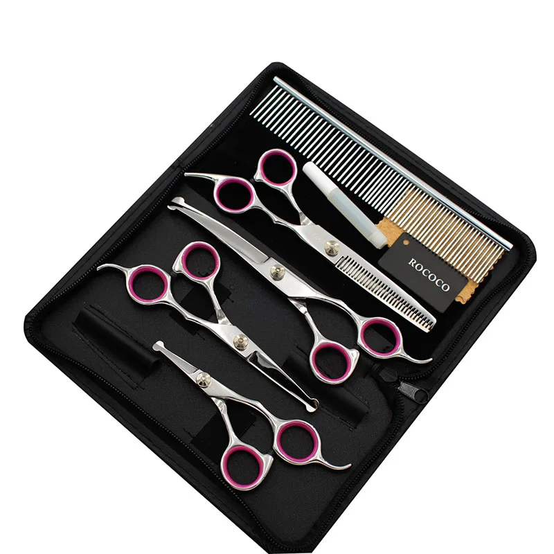 

Professional Grooming Safety Tip Pet Grooming Hair Scissors Shears Kit Round With For Dogs