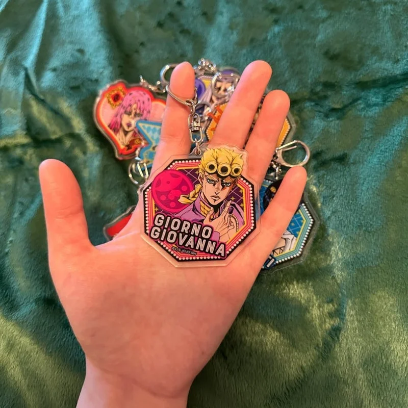 Фото Акриловый брелок JoJo Bizarre Adventure, милый кулон в Q-версии, стильный декор для рюкзака, подарок на день рождения для коллекционеров и энтузиастов №2