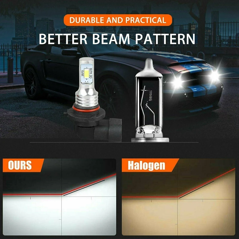 2 пары 9005 9006 Combo светодиодный набор фар дальнего и ближнего света Лампа 6000K 800W 8000LM