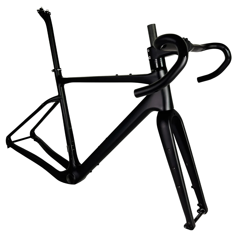 

T1000 Carbon Gravel Frame 700C*45C Bike BB386 Disc Brake Carbon Frame Set 16° Large Angle Bent Handlebar 브롬톤 악세서리 Bicycle Parts