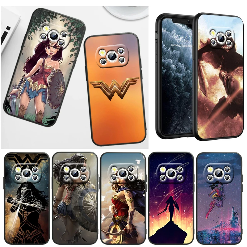 

Wonder Woman Cool For Xiaomi Poco C40 C50 F4 M4 X4 GT X3 F3 GT M3 C3 NFC M2 F2 Pro Mi Mix3 Silicone Black Phone Case