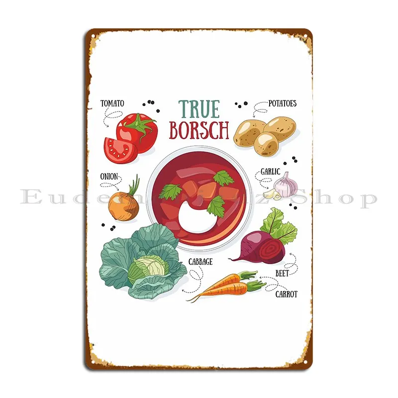 Металлический знак True Borsch дизайнерское украшение Настенная роспись создание
