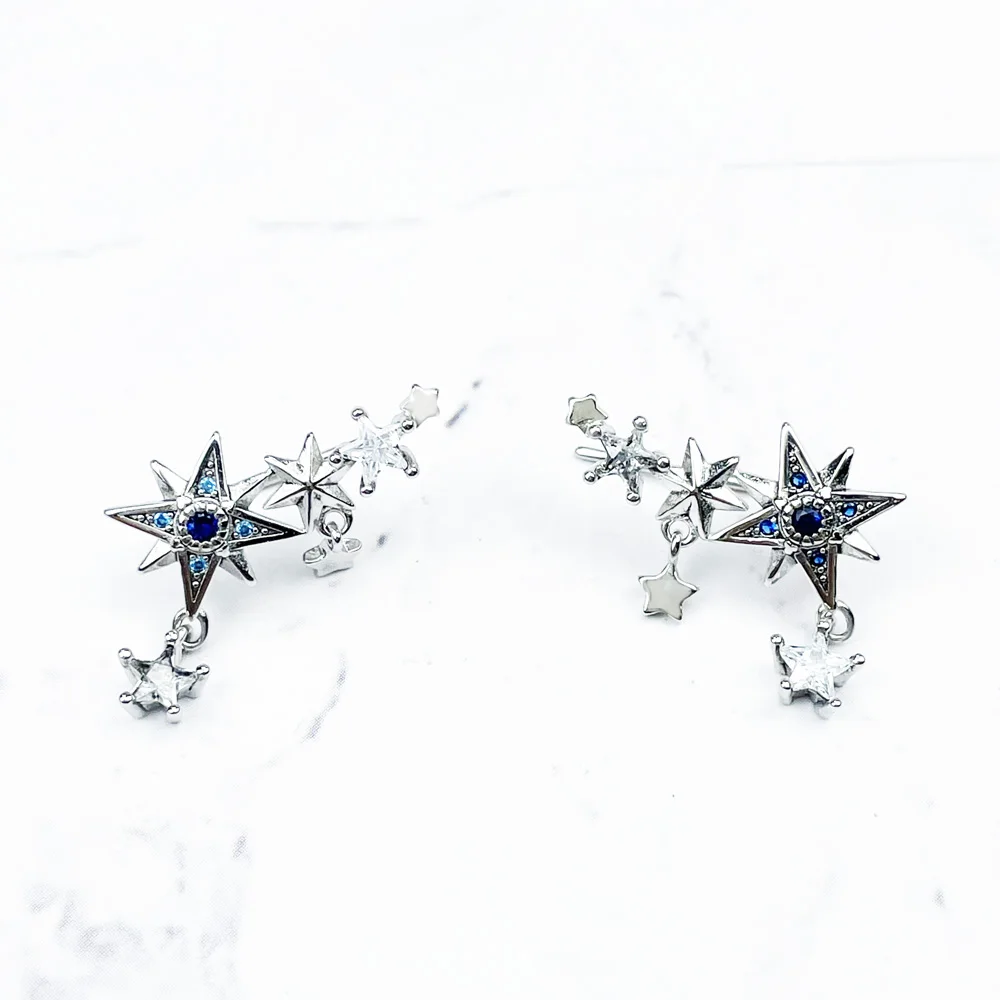 Серьги-подвески для женщин серебро 2022 пробы с фианитом