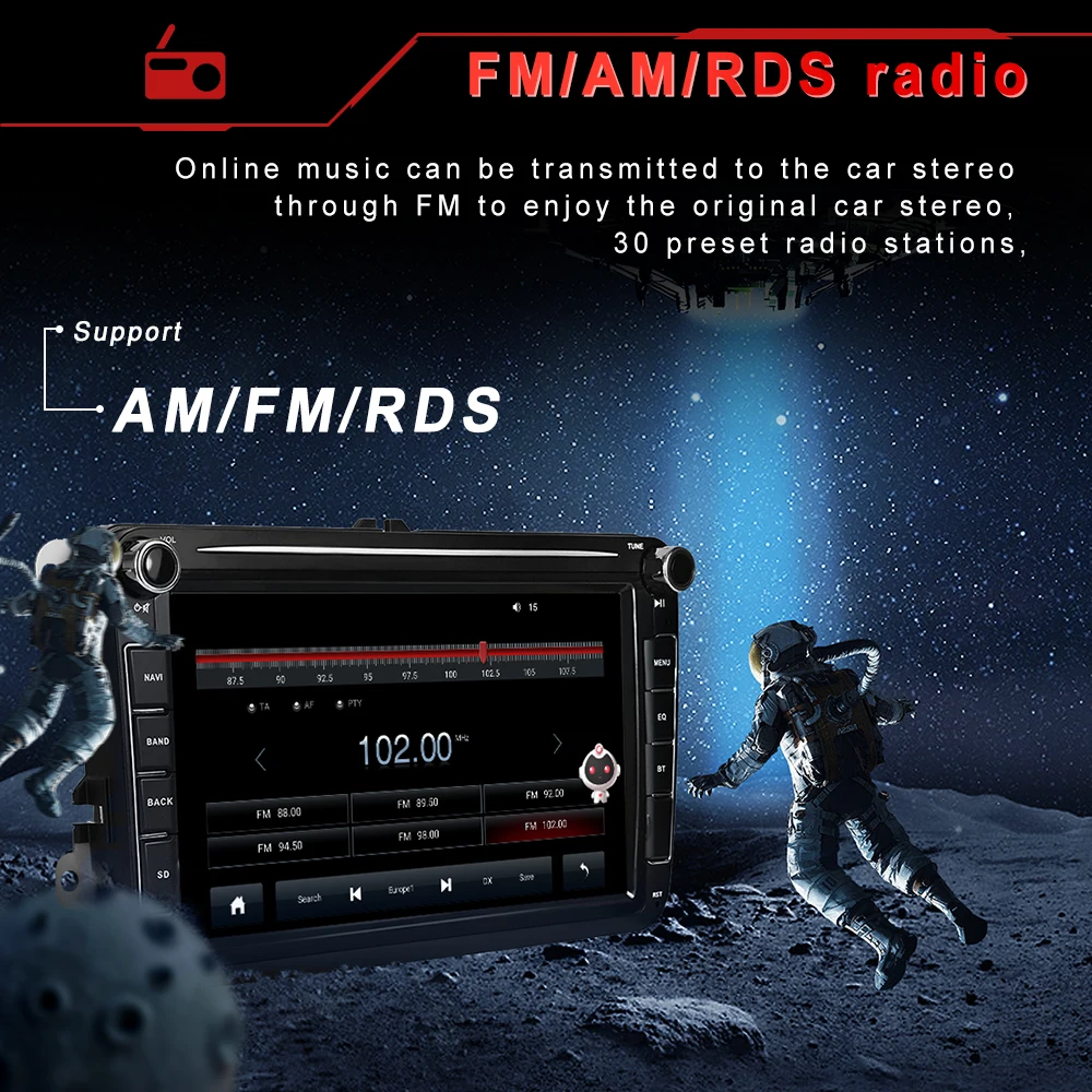 Автомагнитола Podofo мультимедийная система на Android с 8-дюймовым дисплеем