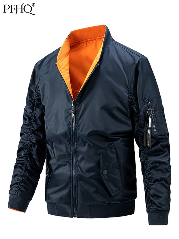 

PFHQ Fashion Double Sided Men's 2022 Autumn Winter Youth Cotton Jacket Fashion Casual Personality Clothing Coat Techwear 21Q1766